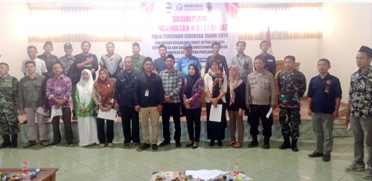 Ditekankan Untuk Menjaga Netralitas, Panwaslu Kecamatan Pagelaran Langsungkan Acara Sosialisasi Pengawasan Masyarakat