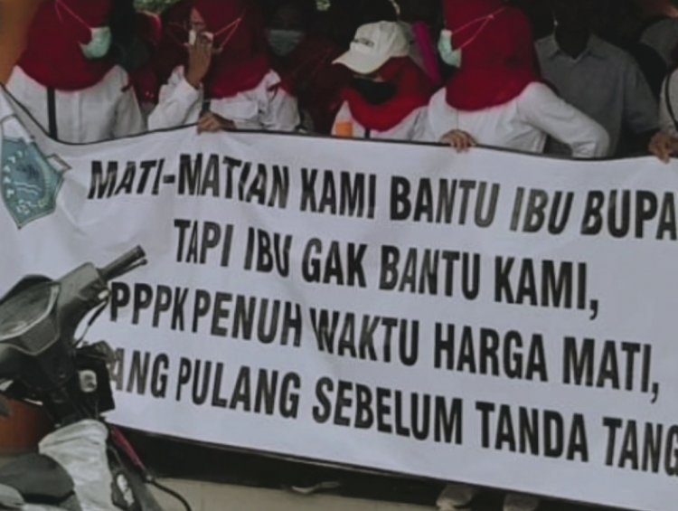Dalam Aksi Unjuk Rasa, Nakes Dipandeglang Minta Bupati Perjuangkan Nasib Mereka, Yang Selama Ini Menuruti Perintah Bupati