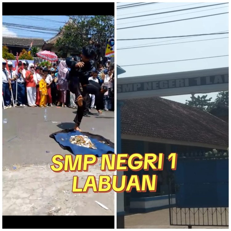 Riski Maulana salah satu siswa SMP Negeri 1 Labuan: Atraksi Debus Mandi Beling Meriahkan Peringatan 17 Agustus, Upaya P
