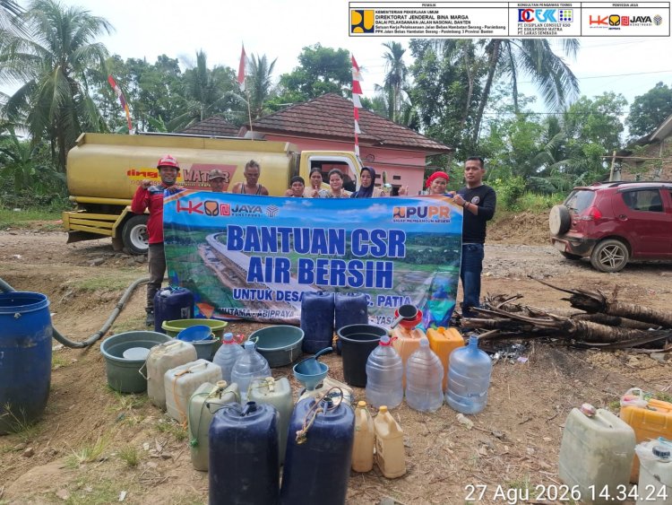 Ketua Dpac Patia Bppkb Banten, Dampingi PT. HK salurkan Bantuan Air Bersih Untuk Warga Patia