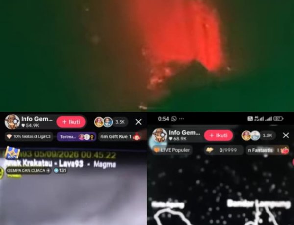 Gunung Anak Krakatau Erupsi Sejak Semalam, Masyarakat Dihimbau Tetap Waspada